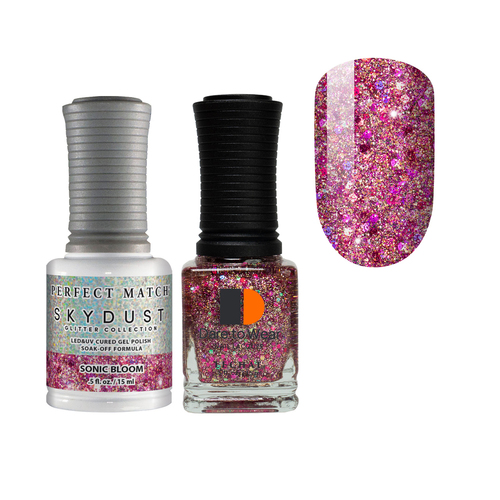 Perfect Match Sky Dust Gel Polish LED & Nail Lacquer Duo SDMS04 Sonic Bloom 15ml