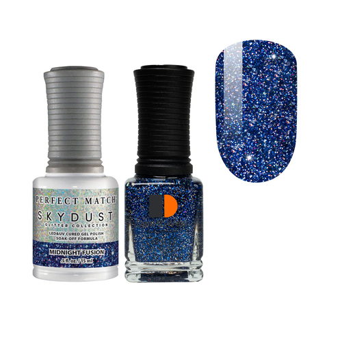 Perfect Match Sky Dust Gel Polish LED & Nail Lacquer Duo SDMS12 Midnight Fusion 15ml