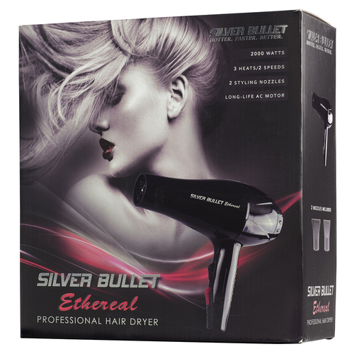 Silver Bullet - Ethereal Professional 2000 Watt Hair Dryer Nozzles Black