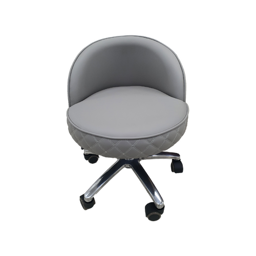 Nail Salon Chair Stool Round Hydraulic Leather PU 1045 Grey