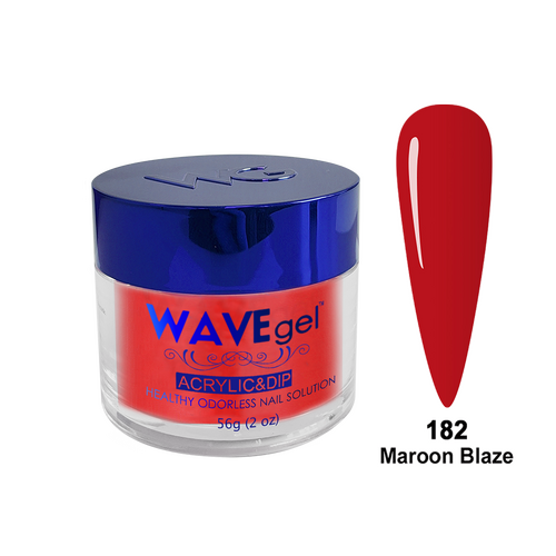 Wave WR182 Maroon Blaze - Royal Collection Acrylic & Dip Dipping Powder 2oz 56g