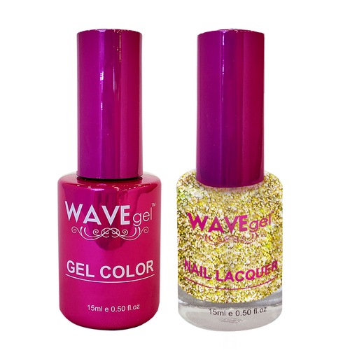 Wave WP118 Gold Shine Glitter - Princess Collection Gel Polish & Nail Lacquer Duo 15ml