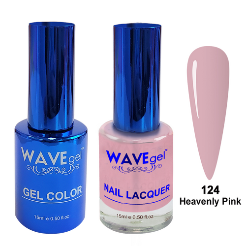 Wave WR124 Heavenly Pink - Royal Collection Gel Polish & Nail Lacquer Duo 15ml