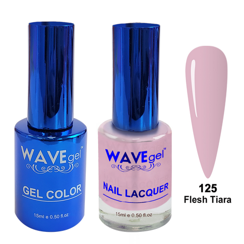 Wave WR125 Flesh Tiara - Royal Collection Gel Polish & Nail Lacquer Duo 15ml