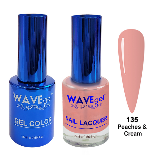 Wave WR135 Peaches & Cream - Royal Collection Gel Polish & Nail Lacquer Duo 15ml