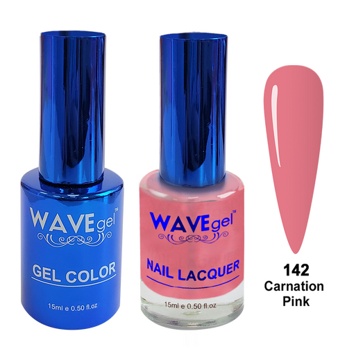 Wave WR142 Carnation Pink - Royal Collection Gel Polish & Nail Lacquer Duo 15ml