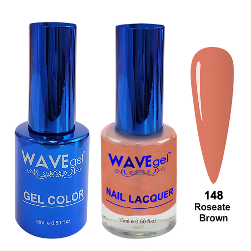 Wave WR148 Roseate Brown - Royal Collection Gel Polish & Nail Lacquer Duo 15ml