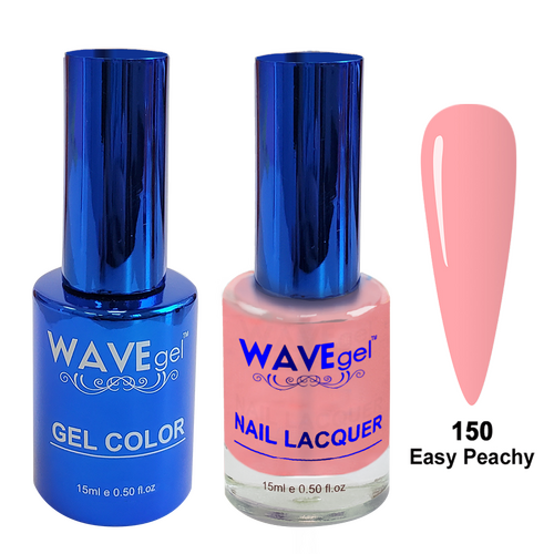 Wave WR150 Easy Peachy - Royal Collection Gel Polish & Nail Lacquer Duo 15ml
