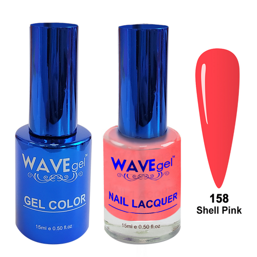 Wave WR158 Shell Pink - Royal Collection Gel Polish & Nail Lacquer Duo 15ml