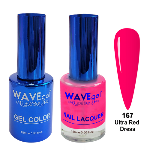 Wave WR167 Ultra Red Dress - Royal Collection Gel Polish & Nail Lacquer Duo 15ml