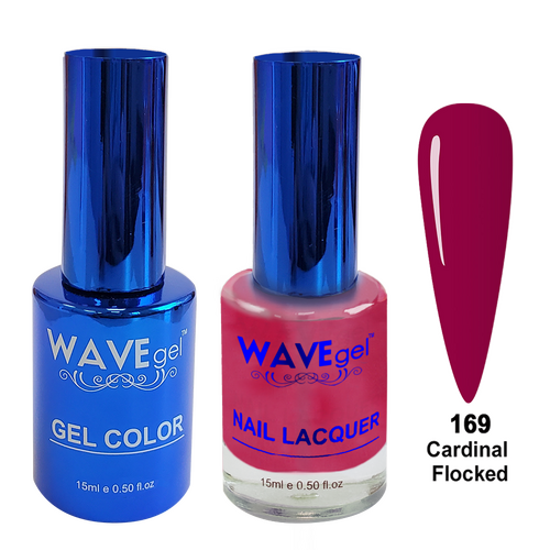 Wave WR169 Cardinal Flocked - Royal Collection Gel Polish & Nail Lacquer Duo 15ml