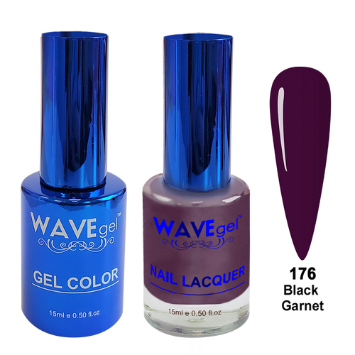 Wave WR176 Black Garnet - Royal Collection Gel Polish & Nail Lacquer Duo 15ml