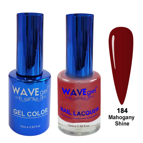 Wave WR184 Mahogany Shine - Royal Collection Gel Polish & Nail Lacquer Duo 15ml