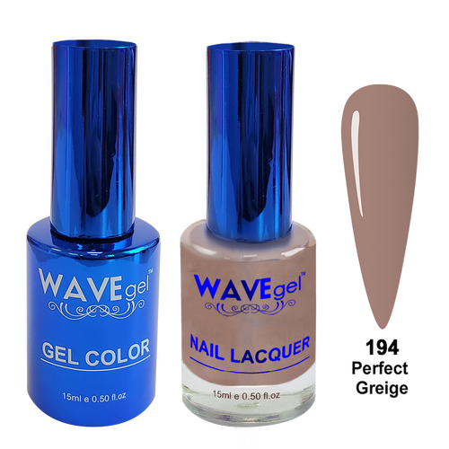 Wave WR194 Perfect Greige - Royal Collection Gel Polish & Nail Lacquer Duo 15ml