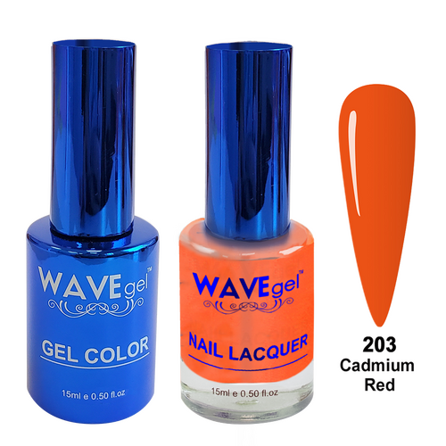 Wave WR203 Cadmium Red - Royal Collection Gel Polish & Nail Lacquer Duo 15ml