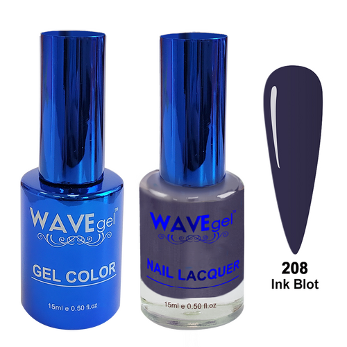 Wave WR208 Ink Blot - Royal Collection Gel Polish & Nail Lacquer Duo 15ml