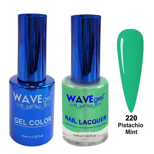 Wave WR220 Pistachio Mint - Royal Collection Gel Polish & Nail Lacquer Duo 15ml