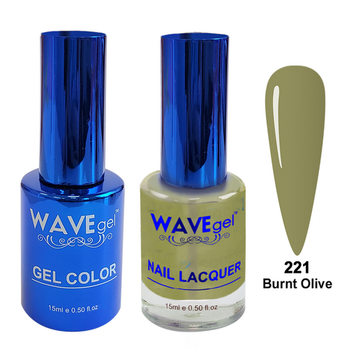 Wave WR221 Burnt Olive - Royal Collection Gel Polish & Nail Lacquer Duo 15ml